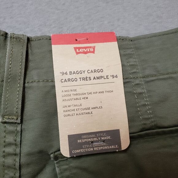 NWT Levi's Womens '94 Army green Baggy Cargo Size 25 - Picture 8 of 14